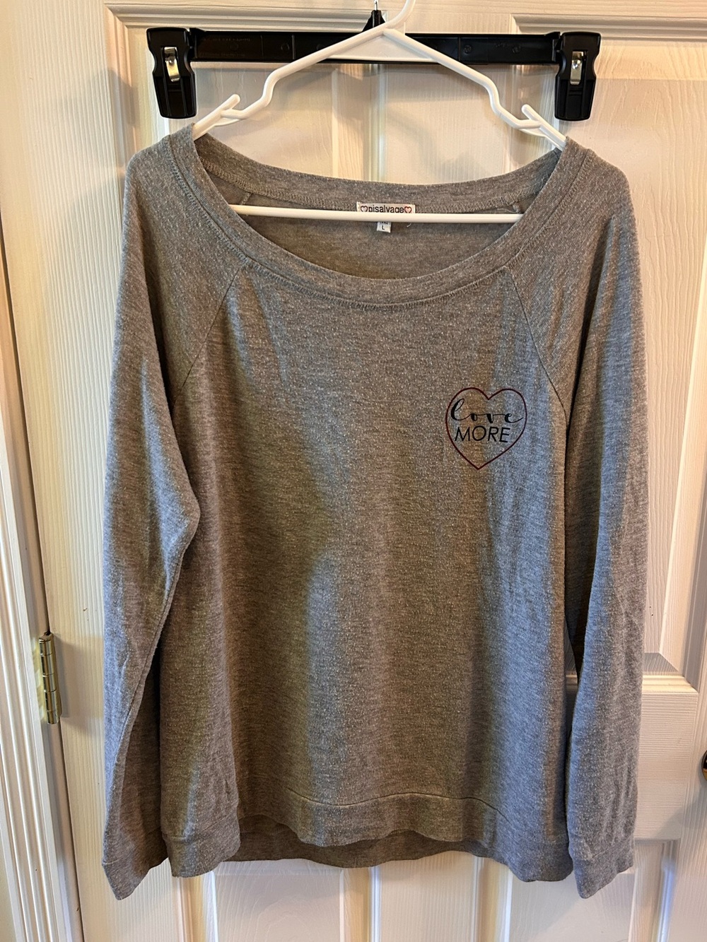 PJ Salvage Gray Crewneck Tee with Heart Logo